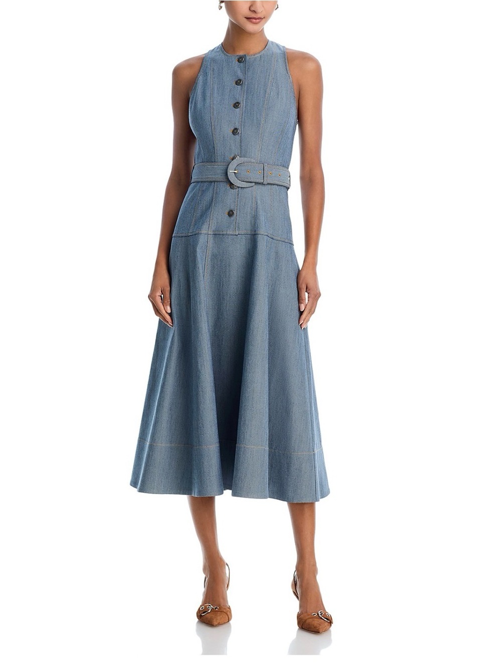 Cinq à Sept Margaret Sleeveless Denim Dress Size 0 NWT